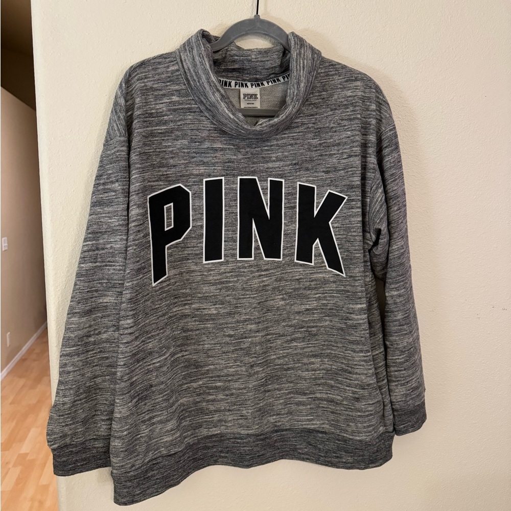 Comfy cozy grey PINK sweatshirt pullover
